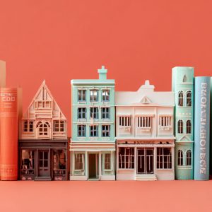 A row of bookstores and books